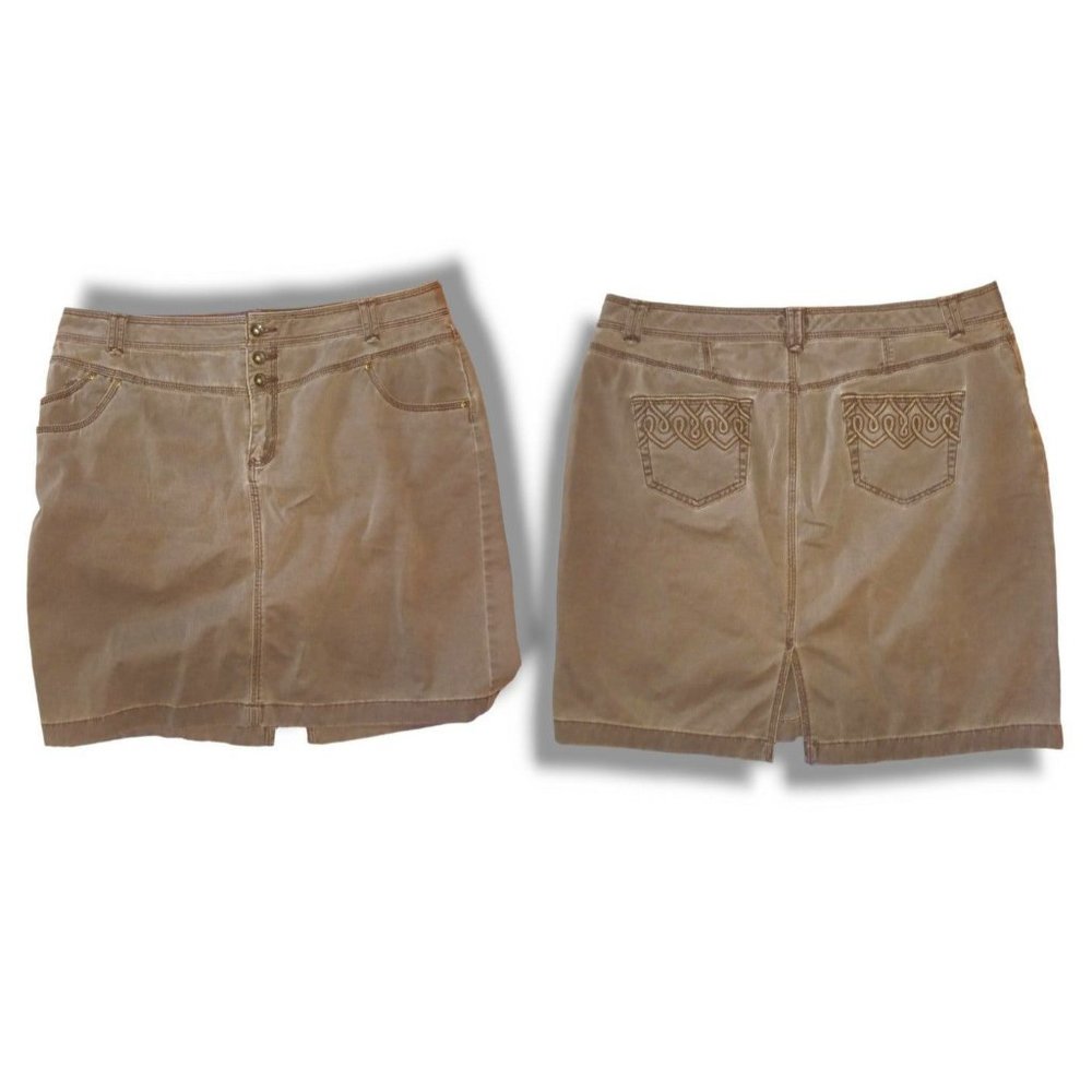 Canyon River Blues 14p cotton spandex Brown mini skirt